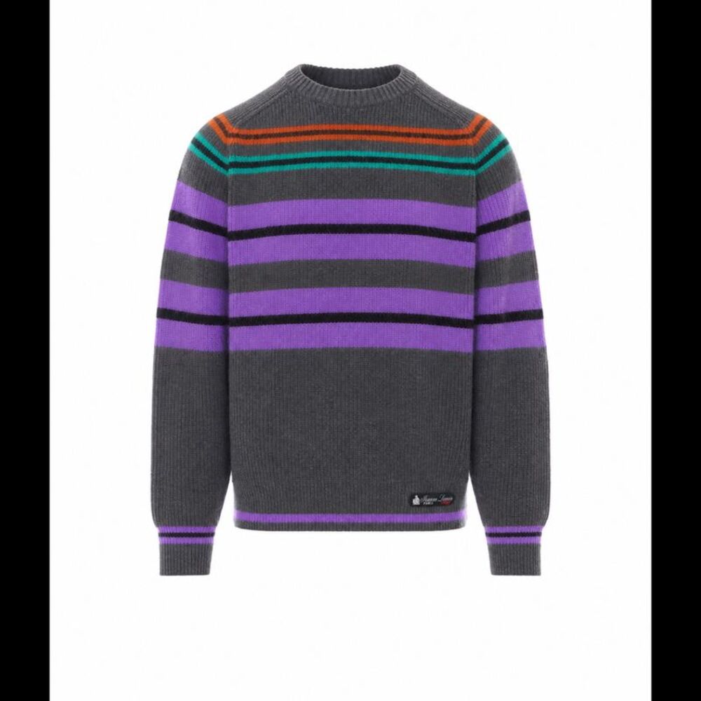 Lanvin Men Striped Sweater In Wool And Cashmere